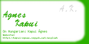 agnes kapui business card