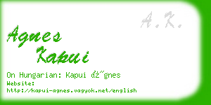 agnes kapui business card
